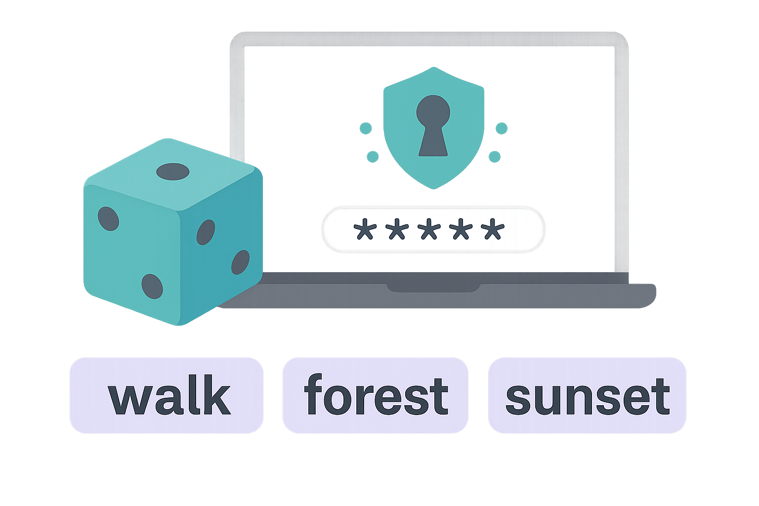 Diceware passphrase helper illustration