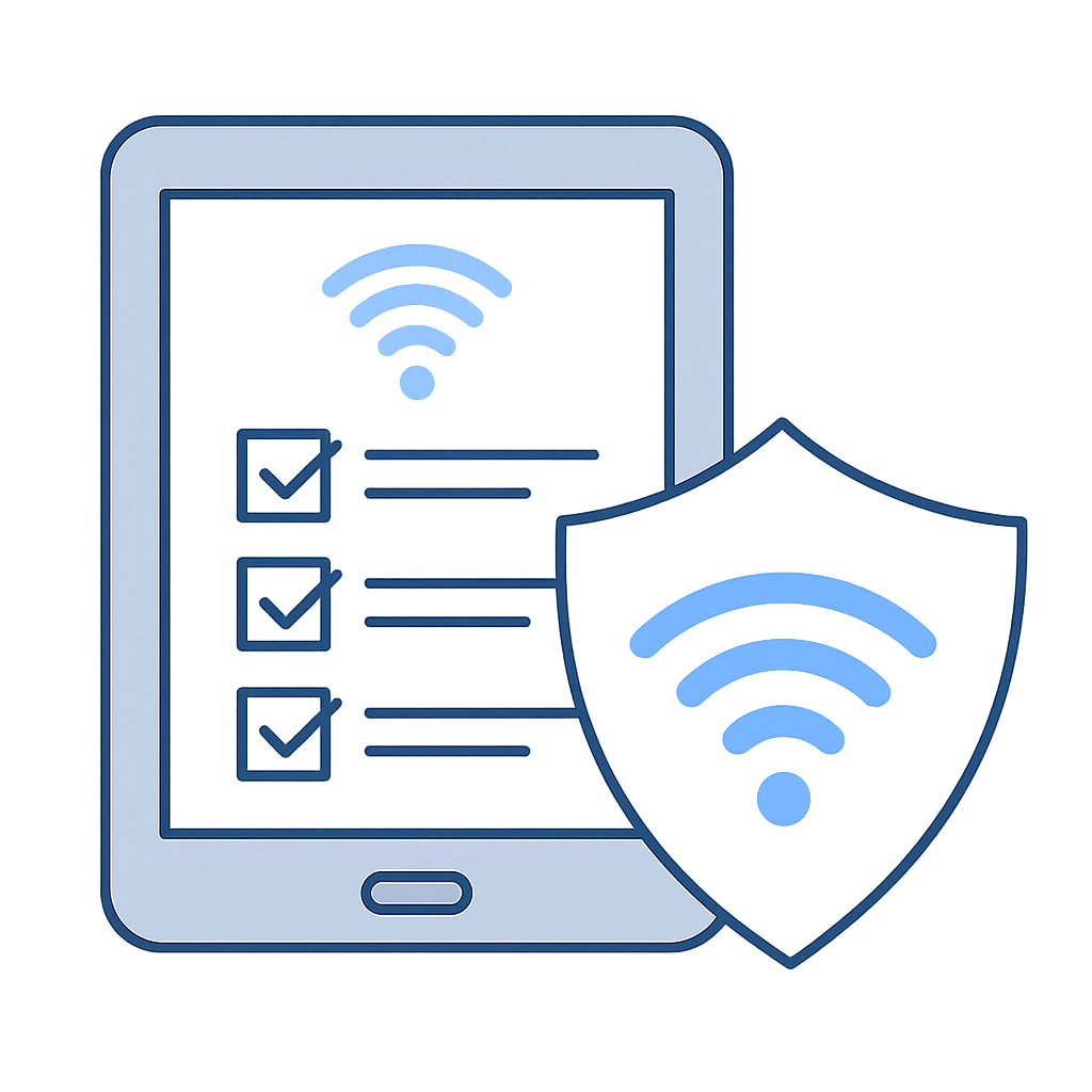Wi-Fi security checklist illustration